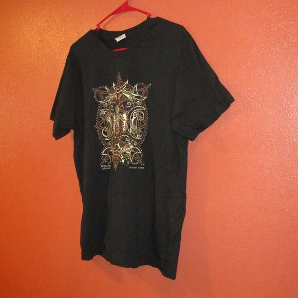 Celtic Art Wolfmoon Woman X Large Black Brown Tan Graphic Long Sleeve Shirt - Picture 5 of 10